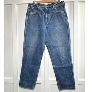 Cinch Green Label Mens Jeans 36 Medium Stonewash Relaxed Tapered M905035 Denim